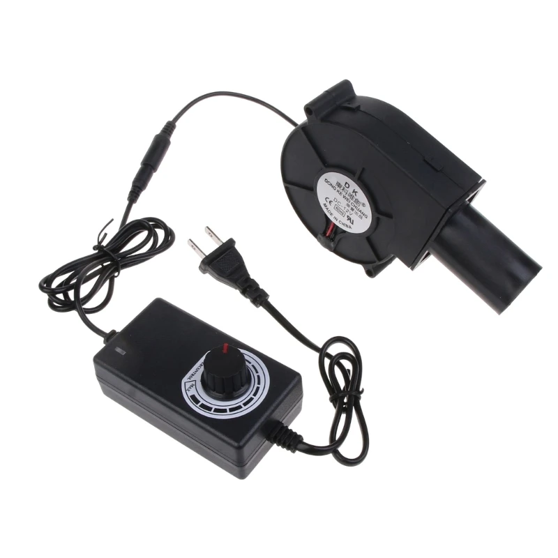 

12V 9cm 9733 Barbecue Grill BBQ Fan Blower Adjustable Speed With 33mm Air Duct