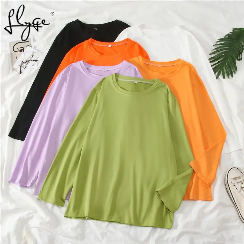 Женская толстовка с круглым вырезом яркие цвета свободный женский свитер