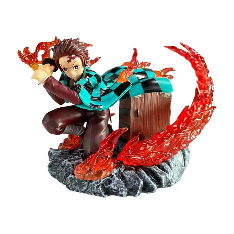 

Аниме-фигурка Kamado Tanjirou, японская аниме-фигурка, модель, Реалистичная кукла из ПВХ, настольное украшение, подарки, 15 см