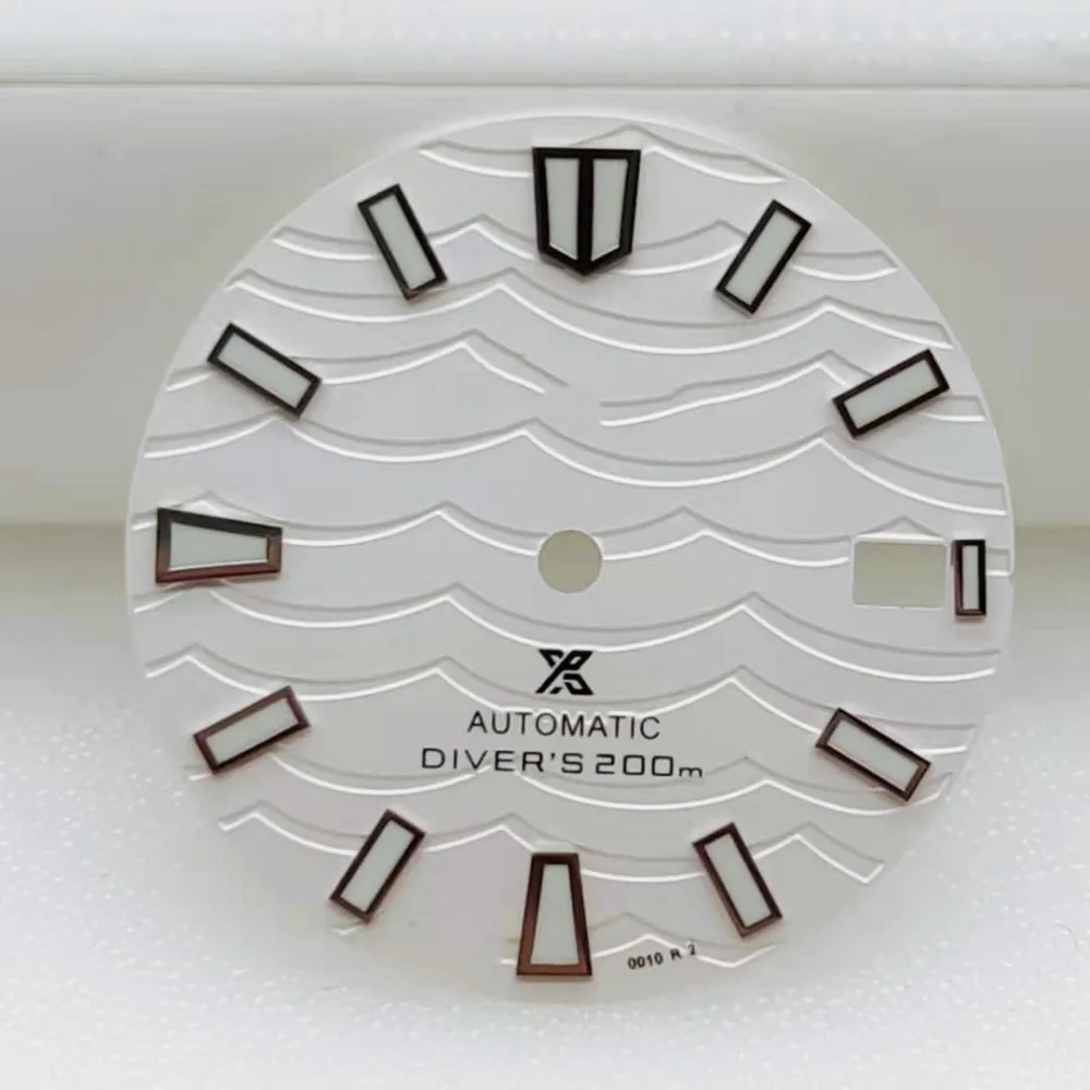 NH35 Dial Green Luminous Abalone Modified NH36 Movement Matte Pattern Literally Watch Accessories Size 28.5mm