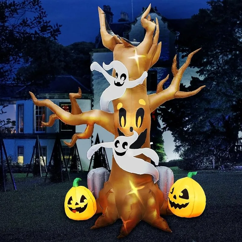 

Joiedomi 8 FT Halloween Inflatable Scary Tree with Ghost Pumpkin and Tombstone Blow Up Inflatables with Build-in LEDs