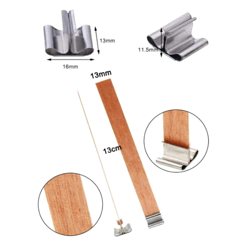 30 шт. деревянные фитили для свечей с зажимом |