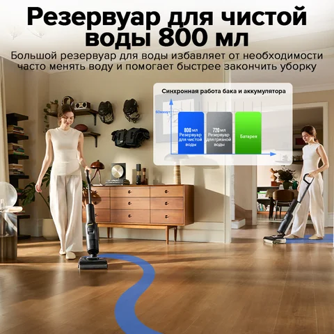 Пылесос Roborock F25 LT, <500 Вт, беспроводной, влажная уборка, пылесборник