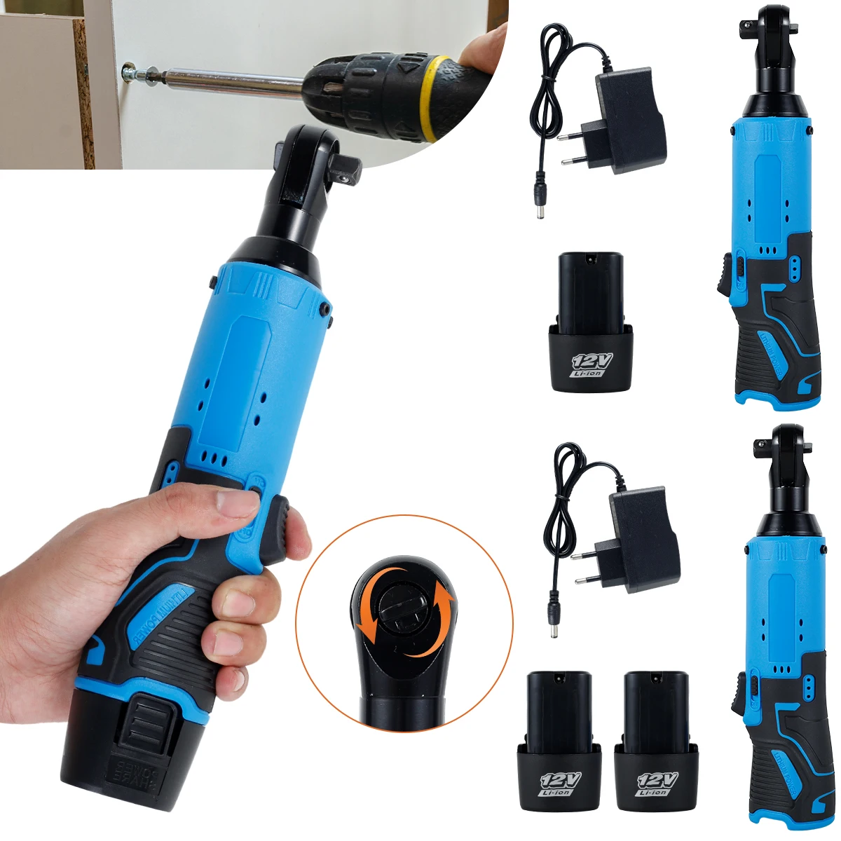 

Гайковерт ударный аккумуляторный, 3/8 дюйма, 90 градусов, со светодиодной подсветкой