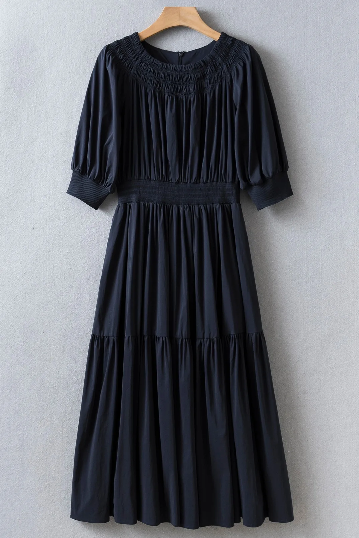 Платье средней длины цвета хаки/черное с рукавами UK 6-16