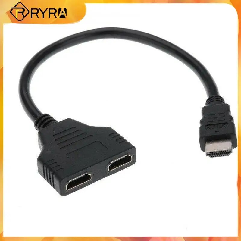 

RYRA 1080P Splitter 1 Input Male To 2 Output Female Port Cable Adapter Compatible Converter For Games Videos Multimedia Devices