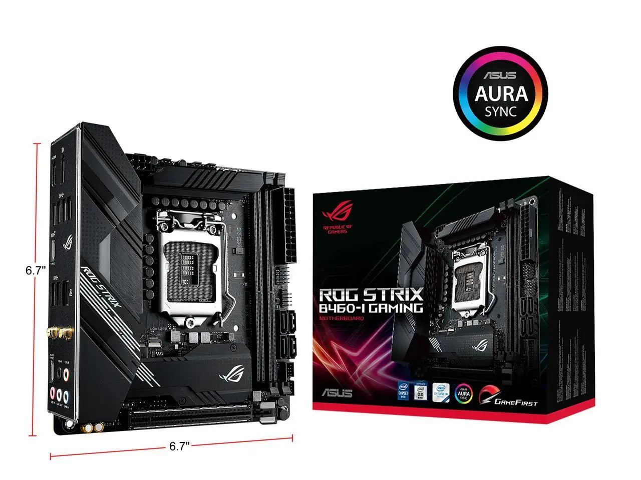 

LGA 1200 Asus ROG STRIX B460-I GAMING Motherboard Intel B460 Support Intel 10th-Gen DDR4 64GB PCI-E 3.0 M.2 Z490 Placa-Mãe 1200