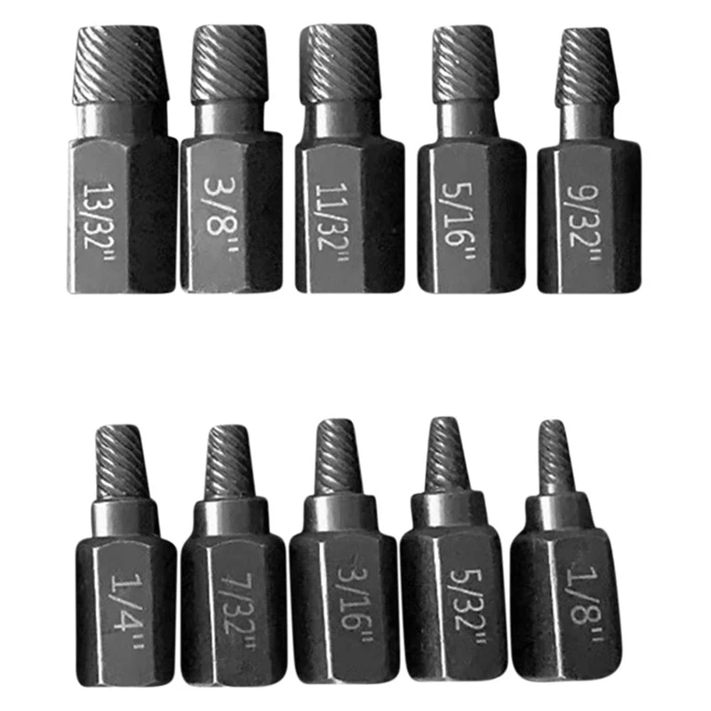 

Upgrade Screw Extractor Set, 10Pcs 3.2-10.3Mm Heavy Duty Hex Head Screw Extractor Set For Rust Damaged Bolts