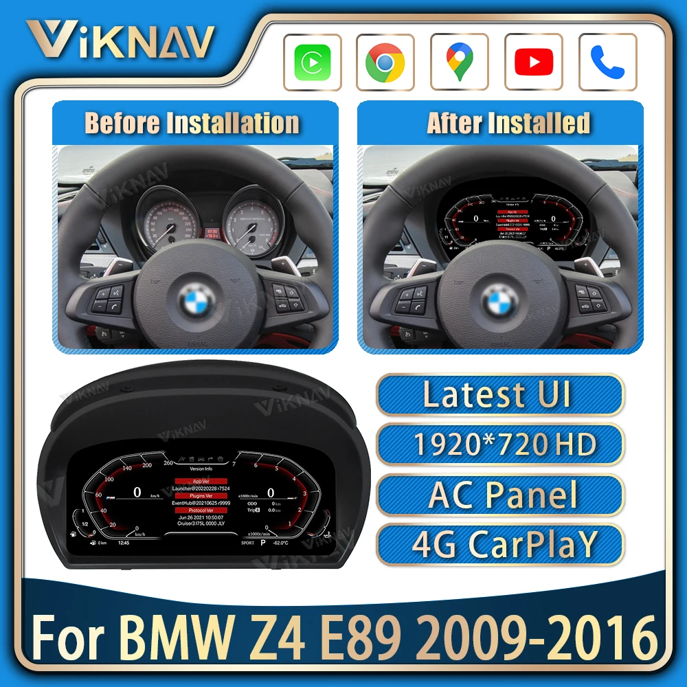 

12,3 дюймовый автомобильный измеритель скорости для BMW Z4 E89 2009-2016 Linux системный цифровой кластер с ЖК-дисплеем панель приборной панели головное устройство