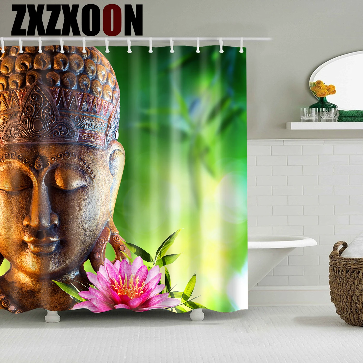 

Funny Cartoon Print Shower Curtain Waterproof Bathroom Curtains 3D Waterproof Bath Curtains with 12 pcs Hooks