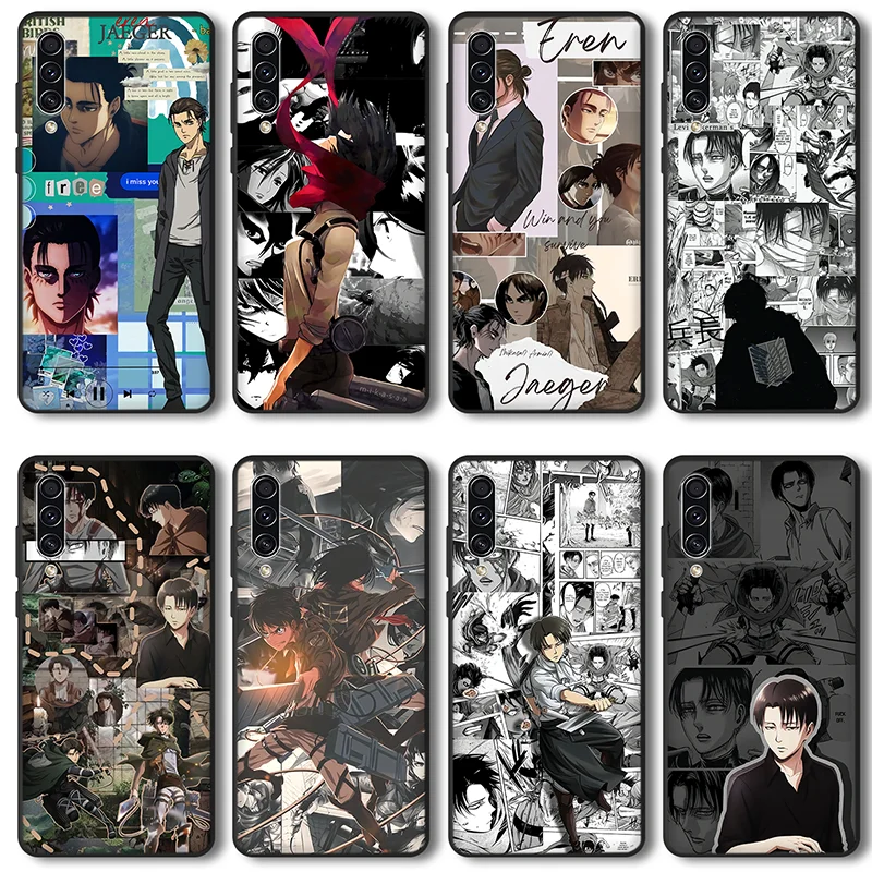

Cool anime Eren Rivaille Phone Case for OPPO K9 K7 Reno Z 2Z 3 4 Pro SE Ace Case Black matte Silicone Bumper Cover