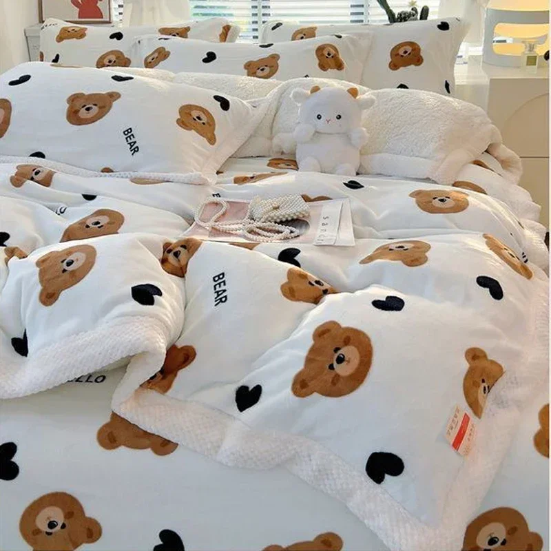 WOSTAR зимний теплый плотный молочный бархатный пододеяльник роскошный комплект