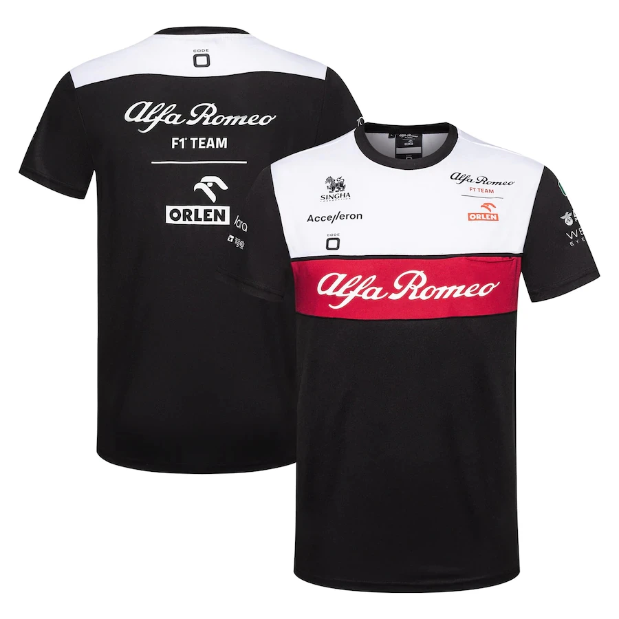 

2023 Team T-shirt Summer Outdoor Comfort Quick Dry Short Sleeve Men's Sports Top Formula One Racing Alpha Romeo F1 Team ORLEN