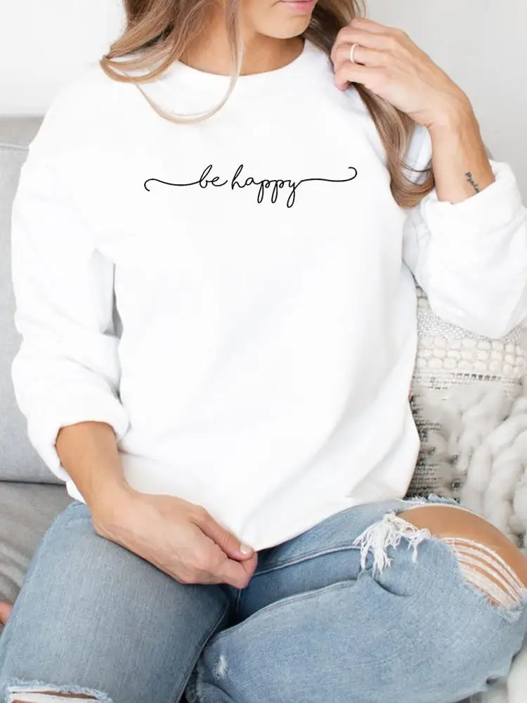 

Свитшот женский с принтом в виде букв, милый пуловер в стиле 90-х, повседневный худи с графическим принтом, осень-весна