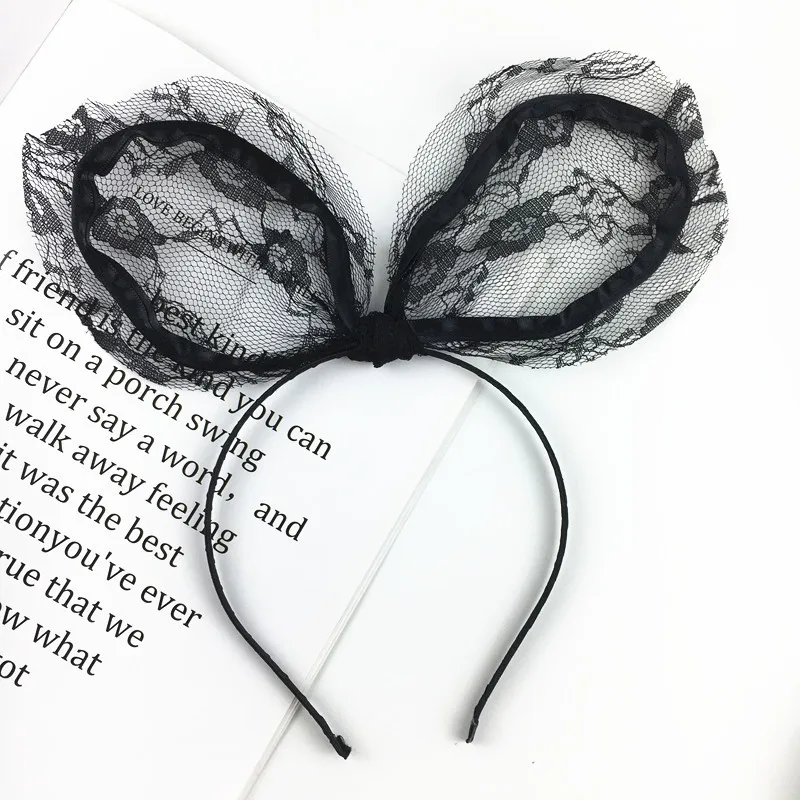 

DIY Creative Lace Cat Ear Headband Gauze Flower Lace Mask Fashion Masquerade Mask Cat Ears Anime Costume Party Hair Accessories