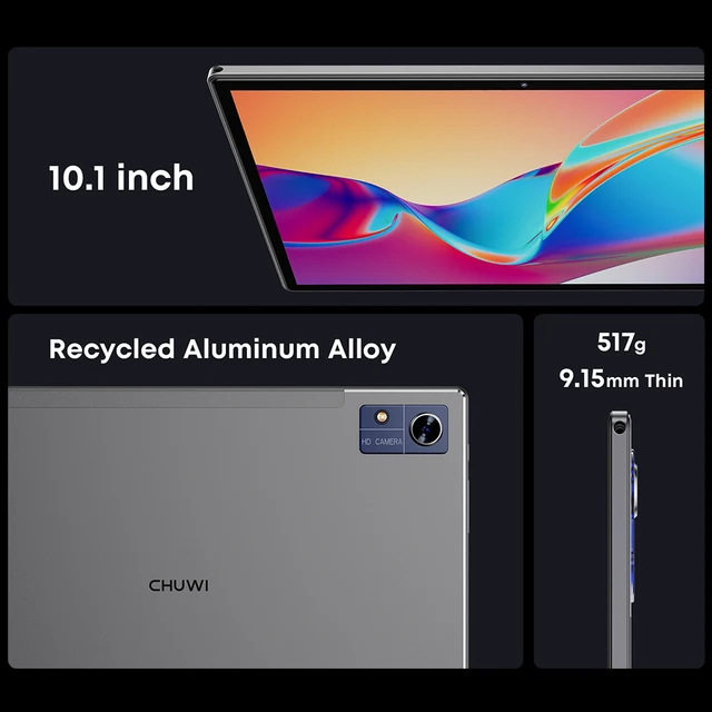 CHUWI Hi10X Pro 10.1 Inch 800*1280 IPS Screen Core Unisoc T606 4GB RAM 128GB ROM Tablets 2.4G/5G Wifi Android 13 Tablet PC 4