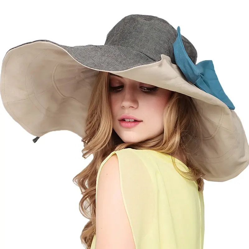 

Women`s UV Sun Protection Beach Wide Brim Fishing Hat Gray