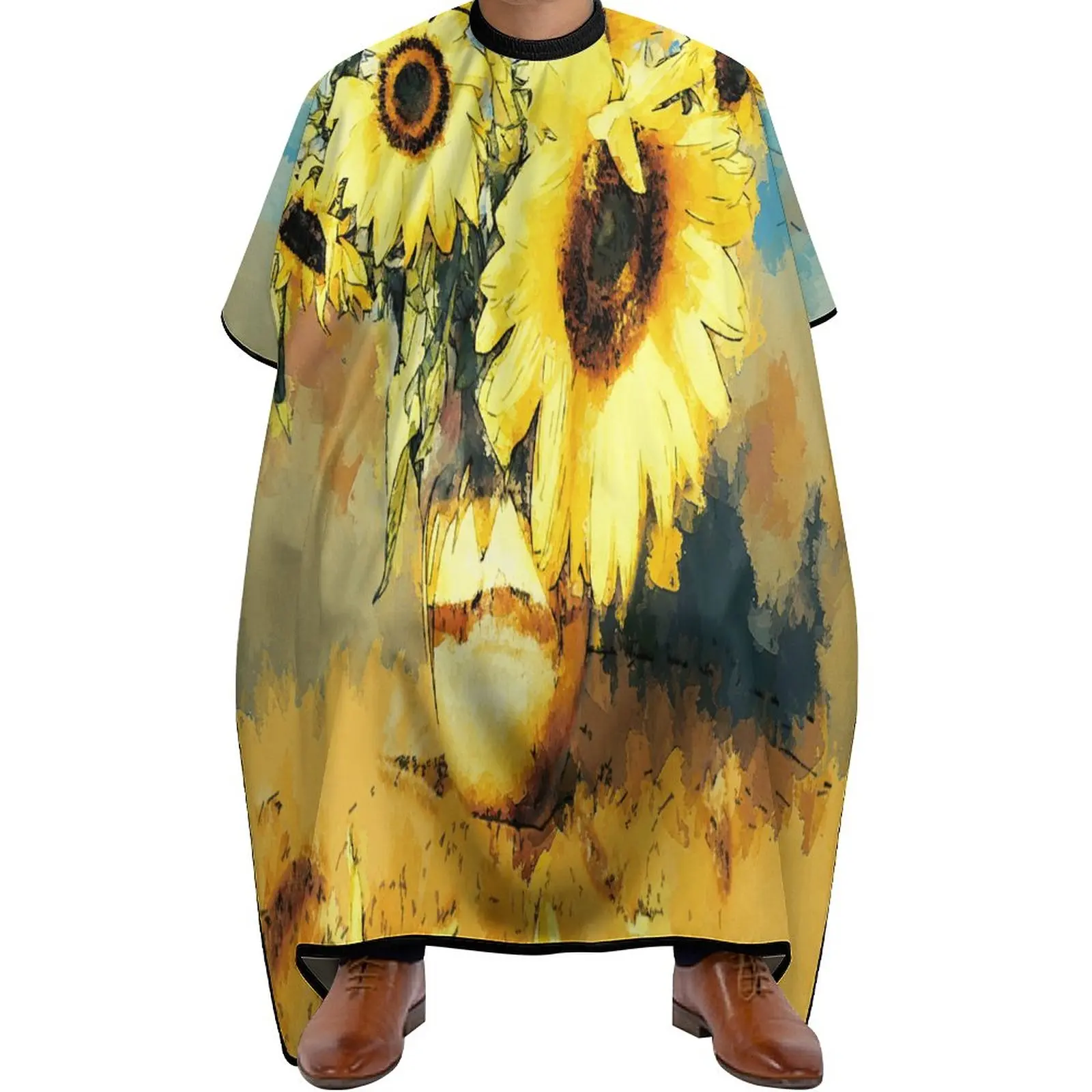 

Профессиональный парикмахерский салон, искусственная накидка с застежкой, Парикмахерская, накидка для стрижки волос, картина маслом, подсолнух