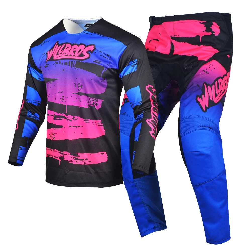 Willbros Off-Road Motorcycle Jersey and Pants Combo Motocross Dirt Bike Offroad Enduro Gear Racing Set Size XS-XXXL enlarge