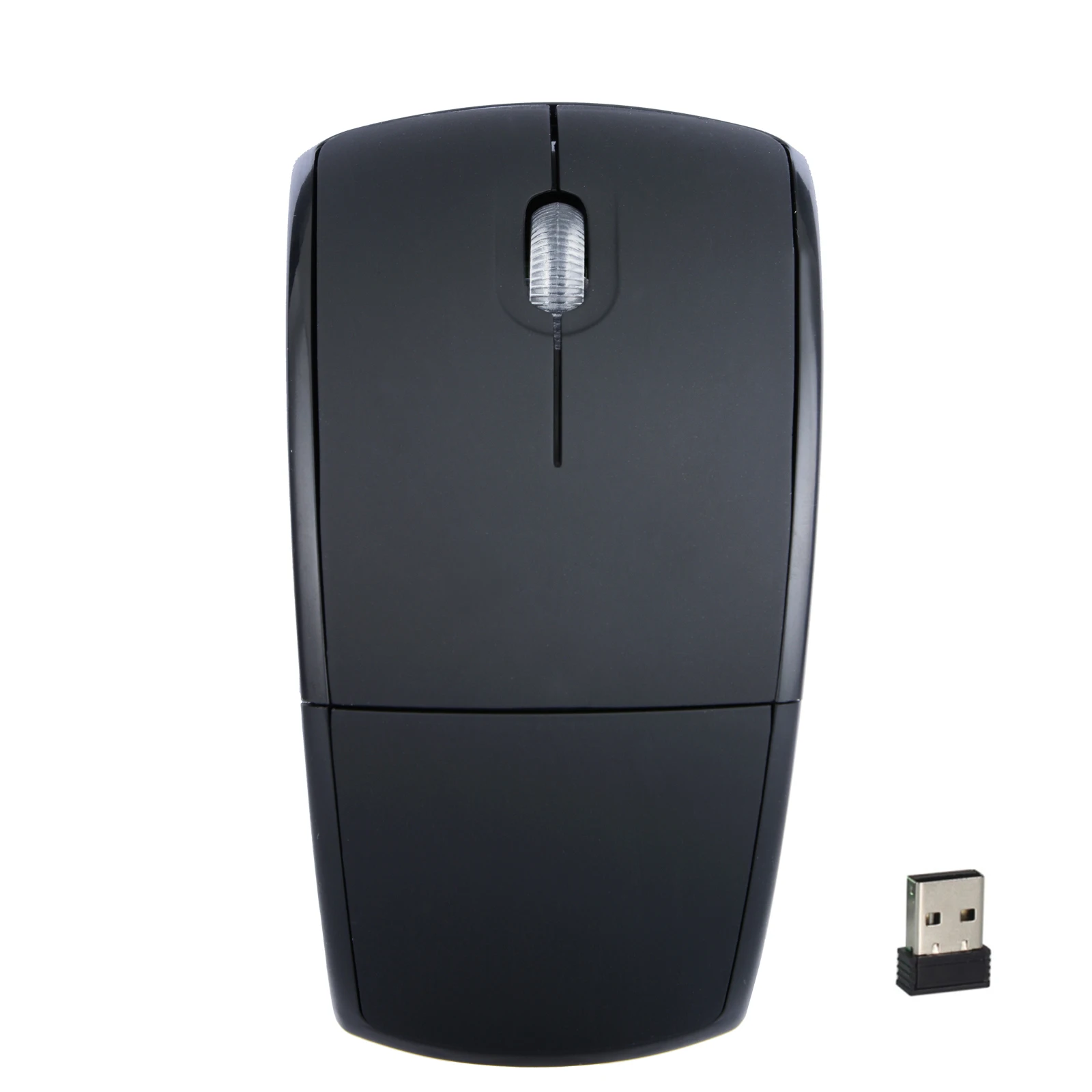 Беспроводная складная мышь HXSJ, 2,4 ГГц, USB-адаптер, 1600dpi, оптическая матовая Складная Мышь из АБС-пластика для путешествий, для ноутбука, офиса, игровая мышь