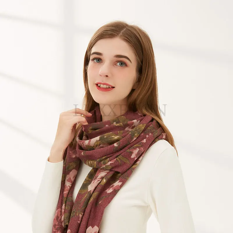 

Warm Winter Cashmere Scarf for Women Print Blanket Shawl Wraps Foulard Female Pashmina 190*65cm Bufanda Soft Echarpe