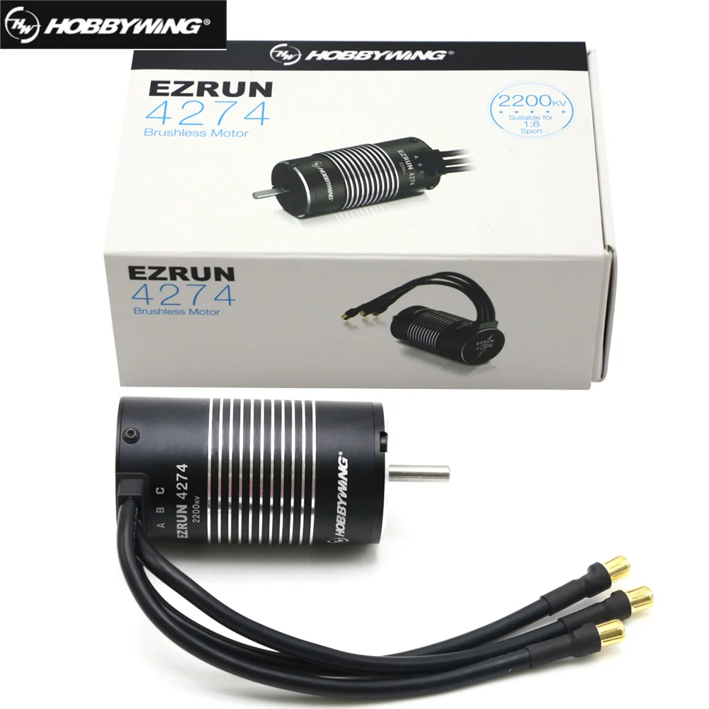 

Hobbywing EZRUN SL 4274 Senseless 4 Poles 2200KV High Frequency Brushless Motor Black for 1/8 Rc Car