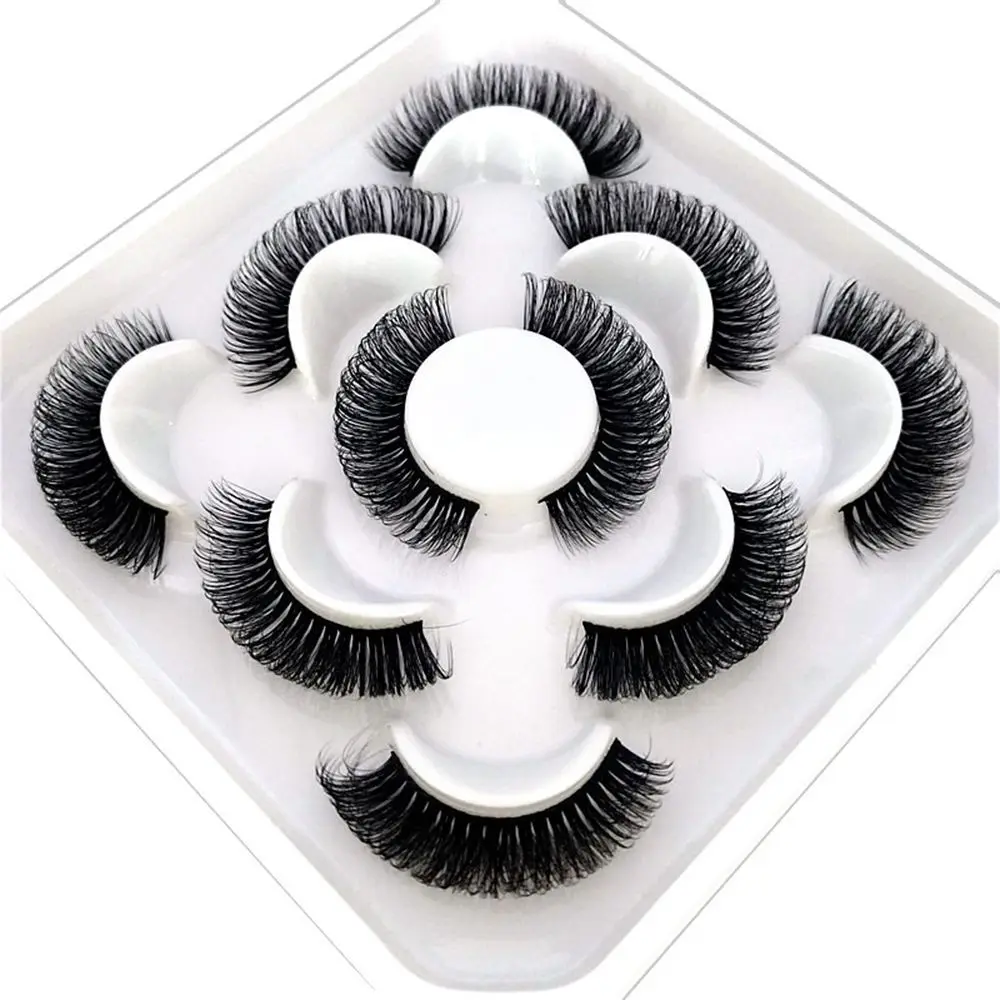 5 пар новых модных 3D норковых накладных ресниц D Curl пушистые короткие ресницы для
