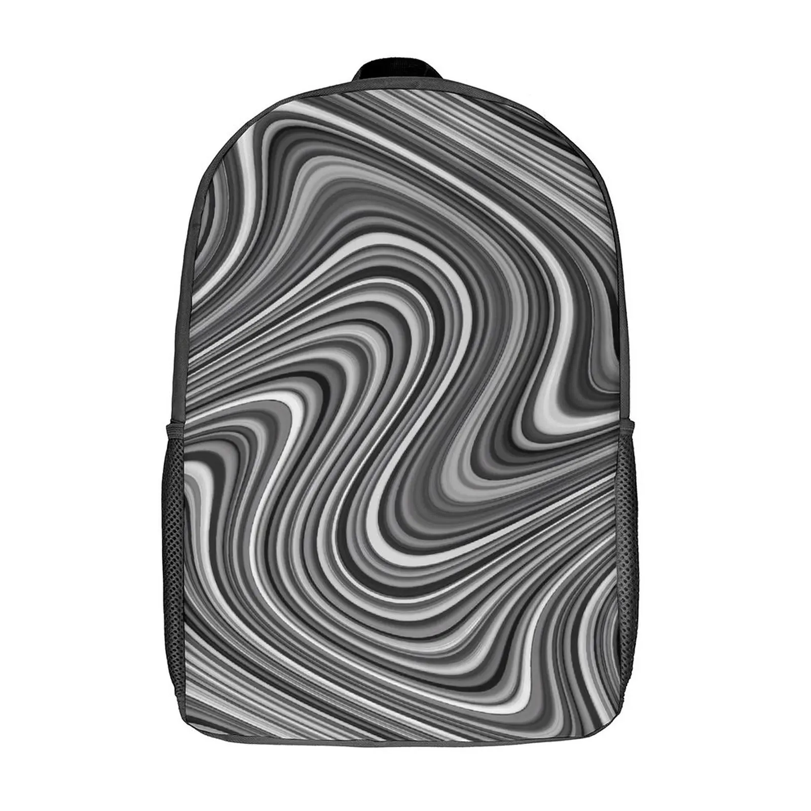 

Черный, белый мраморный рюкзак для мужчин, рюкзаки с принтом в виде пышных линий, забавные школьные сумки из полиэстера, дизайнерский рюкзак...