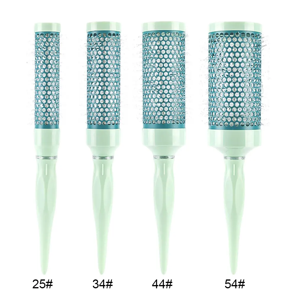 

Hair Styling Hair Brush Nylon Comb Cylinder Curly Hair Rolling Comb Thermal Aluminum Tube Round Barrel Hair Comb Curly Tool