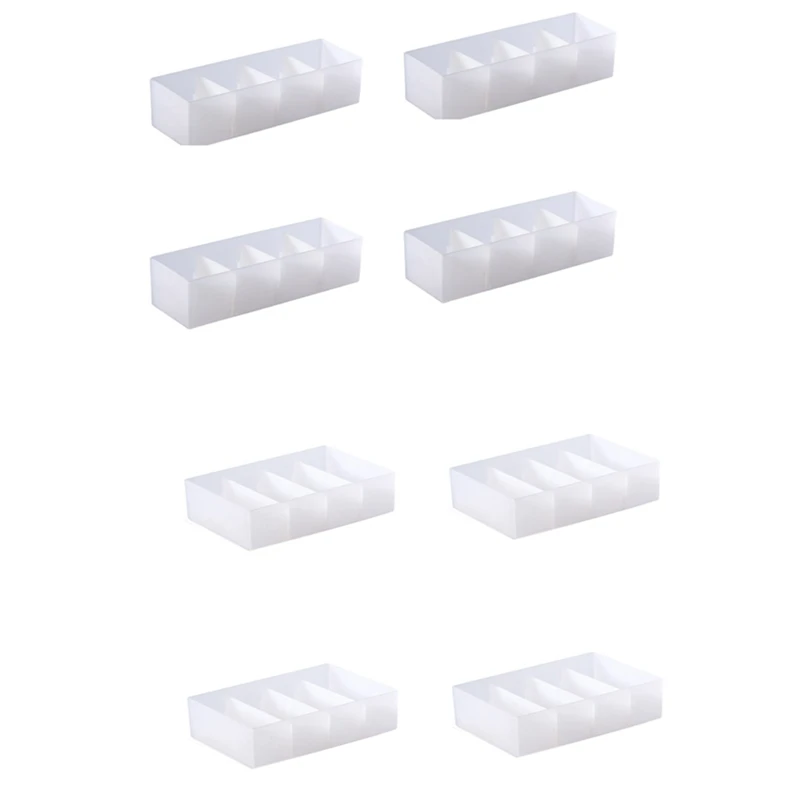 

4Pcs Adjustable Partition Drawer Storage Box Partition Grid Storage Box Desktop Storage Panties Socks Box