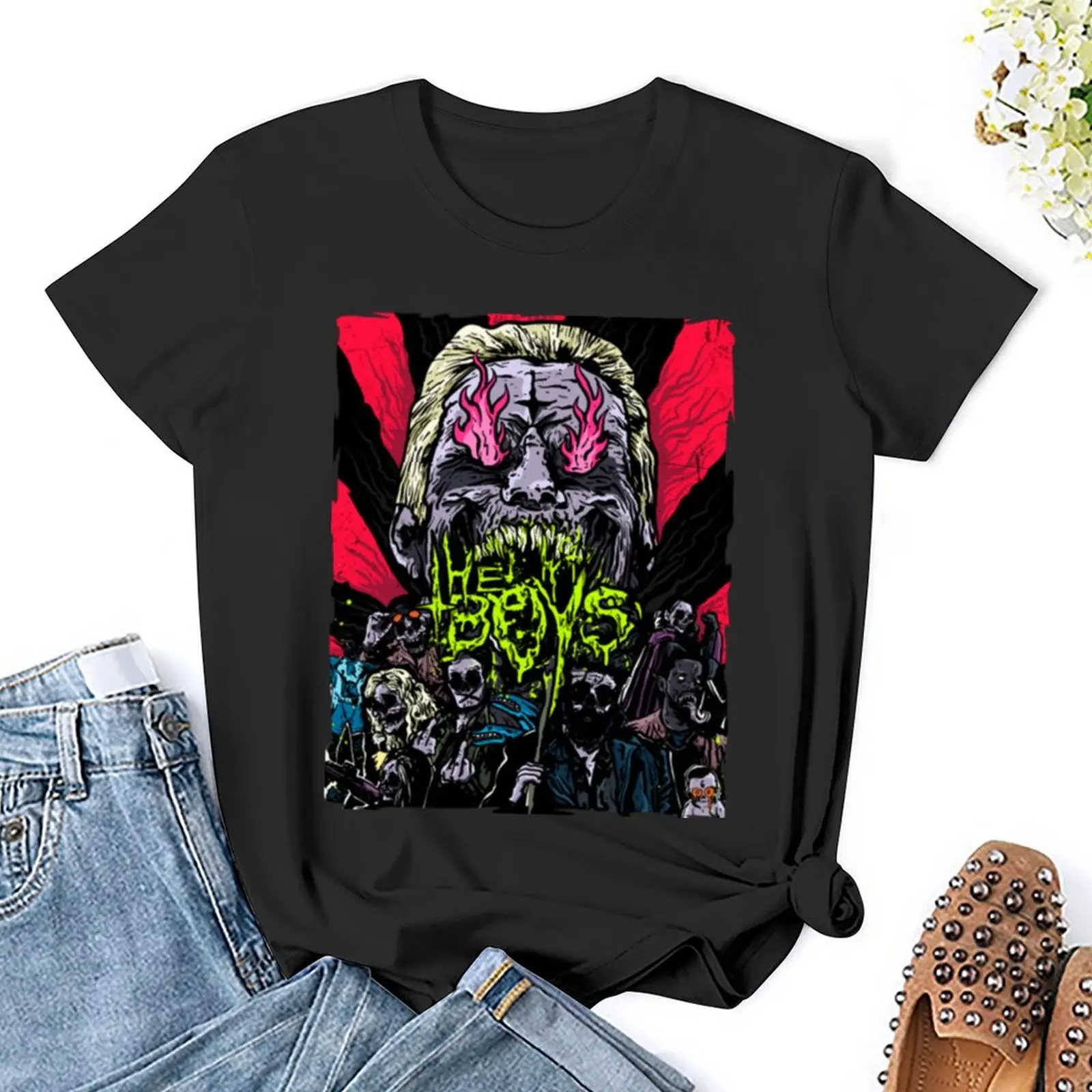 Футболка с изображением зла для мальчиков женская одежда большого размера