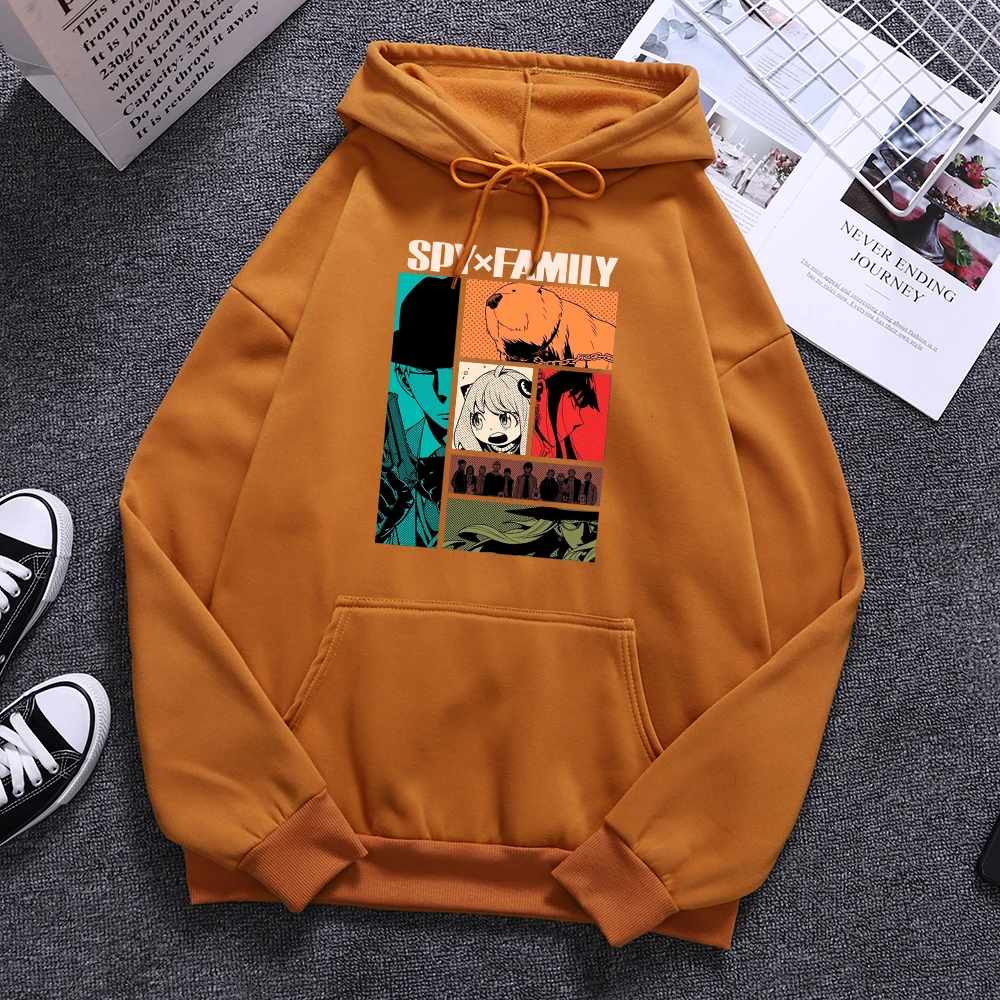 

Anime Kawaii Spy X Family Art Men Hoodies O-Neck Harajuku Long Sleeves Fleece Funny Crewneck Sweatshirt Warm Male Streetwear