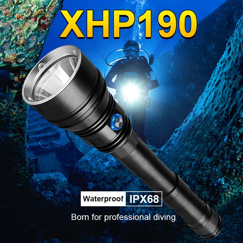 

Light Diving Underwater Flashlight Torch Lantern Powerful Waterproof Diving Lamp Newest Rechargeable