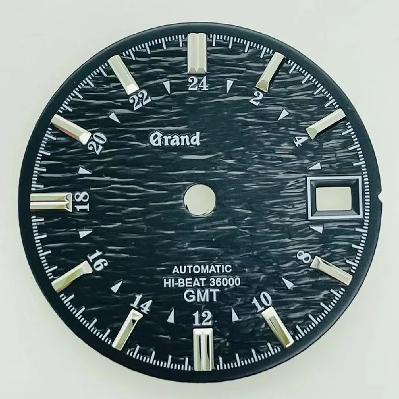 New NH34 Dial 28.5mm Watch Accessories Blue Black White Mechanical Watch Conversion GMT Four Hands Dial for NH34/NH35 Movement