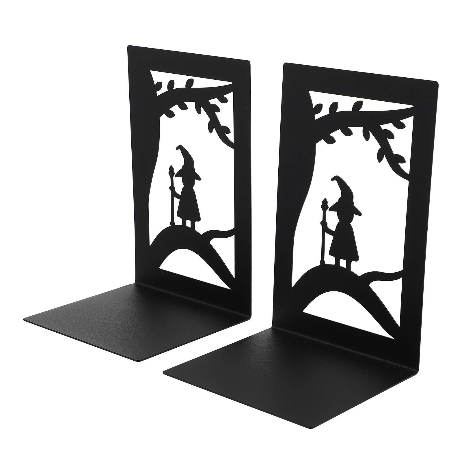 

2 Pcs Bookend Space Crafts Desktop Vintage Decorative Wrought Iron Bookcase Office Bookshelf Organizer