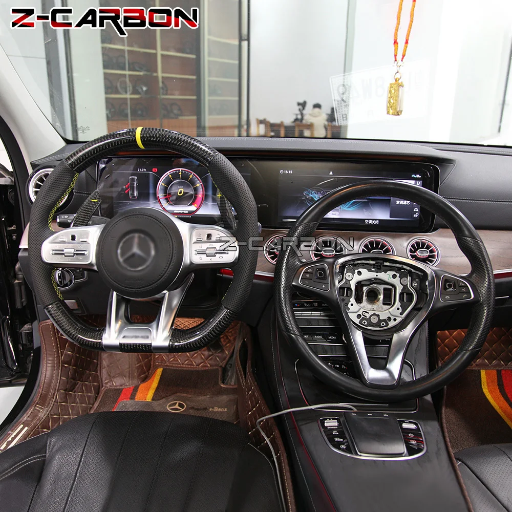 

For Mercedes-benz W176 W246 W205 W117 W218 W212 W463 X166 W222 W204 AMG Customized Carbon Fiber Sports Steering Wheel OLD TO NEW