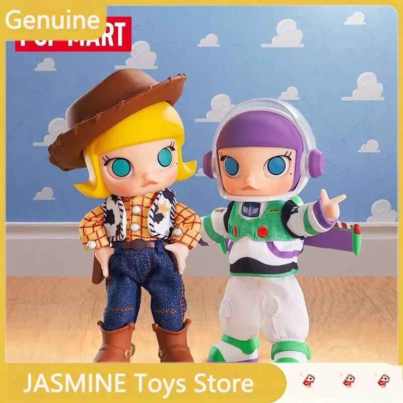 Фото Оригинальная коллекционная фигурка POP MART MOLLY × BUZZ LIGHTYEAR & WOODY с подвижными суставами, настольное украшение, премиум-подарок, индивидуальный дизайн №2