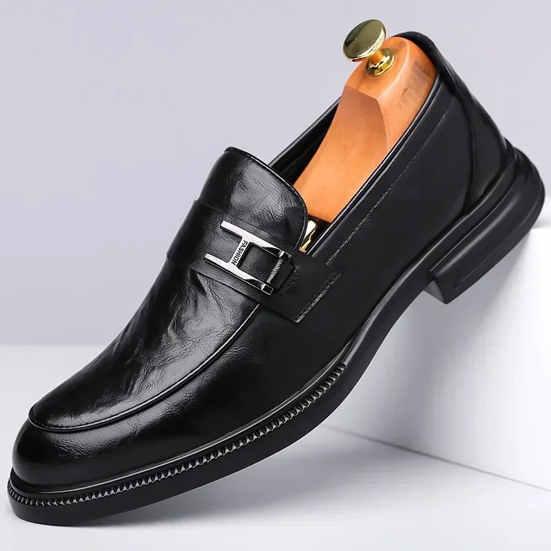 Туфли Мужские деловые повседневные дышащие удобные без застежки для вождения