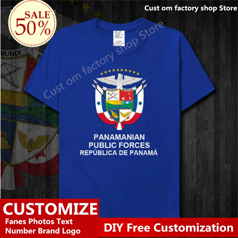 

Panama Army T shirt DIY Custom Jersey Fans Name Number Brand LOGO Cotton T-shirts Men Women Loose Casual Sports T-shirt