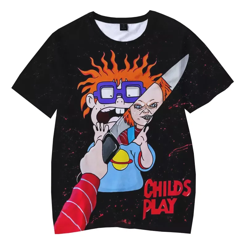 

2023New Movie Child's Play Chucky 3D Printed T Shirt Men Women Summer Fashion Casual Funny T-shirt Hip Hop Streetwear Tee To