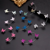 new glitter butterfly ear clips for women korea girls ear hooks earrings butterfly glitter earrings without pierced ears