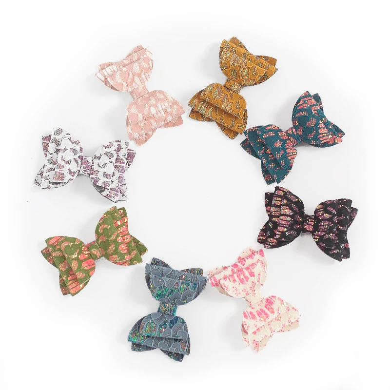 

A Pair Elegant Glitter Lace Bows Hair Clips Hair Headwear Accessories Boutique Hair Clips or No Clip Accessory For Women Girls