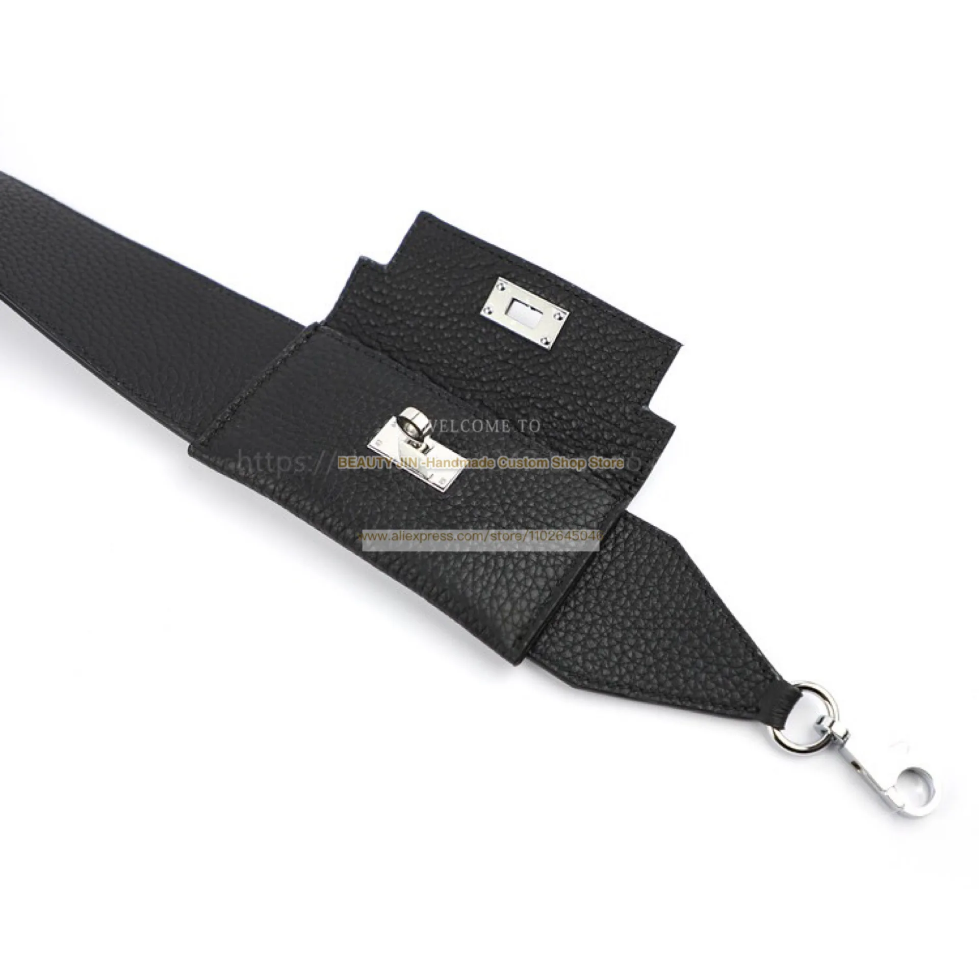 Width Kely Pocket  Togo Leather Wide Shoulder Strap