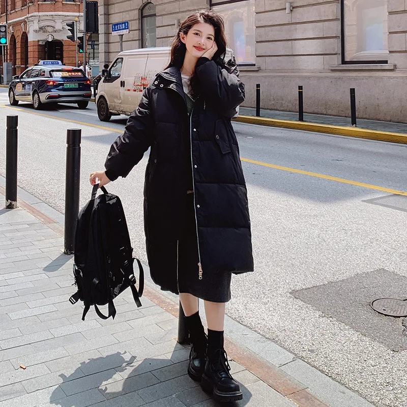 2022 New Down Padded Jacket Women's Winter Mid-length Jacket Pie Overcome Bread Suit Casual Loose Women's Korean Style Coat