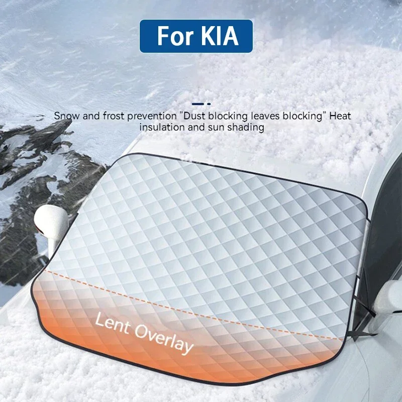 Фото Для KIA Rio Soul Sportage Ceed Sorento Cerato K2 K3 K4 K5 Солнцезащитный козырек на лобовое стекло автомобиля Предотвращение снега Водонепроницаемый чехол №1