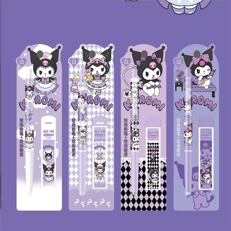

24 шт. карандаш Kuromi Kawai Sanrio японские студенческие автоматические карандаши с мультяшным рисунком для детей 0,5 мм фотоподарок