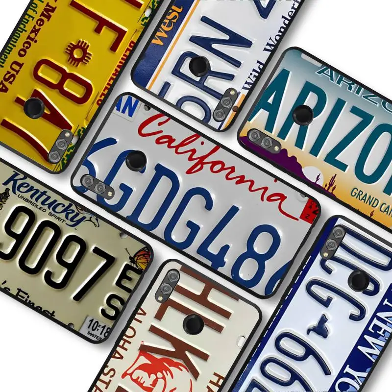 

RuiCaiCa Retro License Plate Number Car Phone Case For Huawei honor 10Lite 10i 20 8x 10 Funda for Honor 9lite 9xpro Back Coque