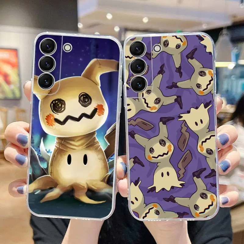 

Pokemon Cartoon Mimikyu Phone Case For Samsung Galaxy S22 S21 Ultra S20 S30 FE S8 S9 S10 5G Plus Lite Soft Transparent Cover