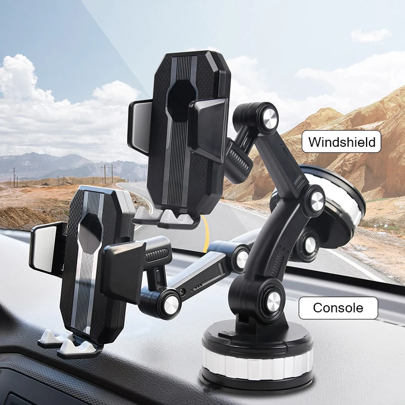 

black Cell Phone Holder for Car Dashboard Universal Suction Cup Type Windshield Car Phone Mount Desk Stand