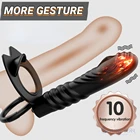 SW 10-частотная Анальная пробка двойного проникновения, фаллоимитатор, вибратор, Анальная пробка, ремешок на пенис, вагинальный вибратор для взрослых